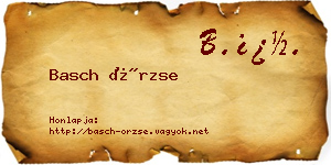 Basch Örzse névjegykártya
